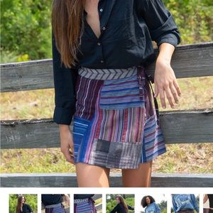 Natural Life wrap patchwork skirt